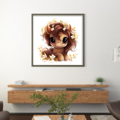 Cute Pony - 18CT Stamped Cross Stitch 30*30CM(Joy Sunday)