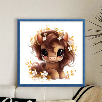 Cute Pony - 18CT Stamped Cross Stitch 30*30CM(Joy Sunday)