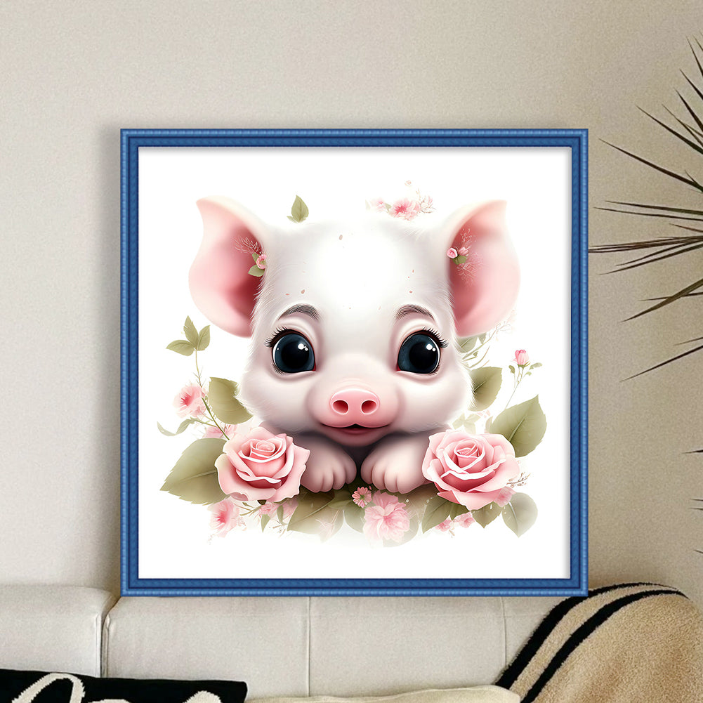 Cute Pig - 18CT Stamped Cross Stitch 30*30CM(Joy Sunday)