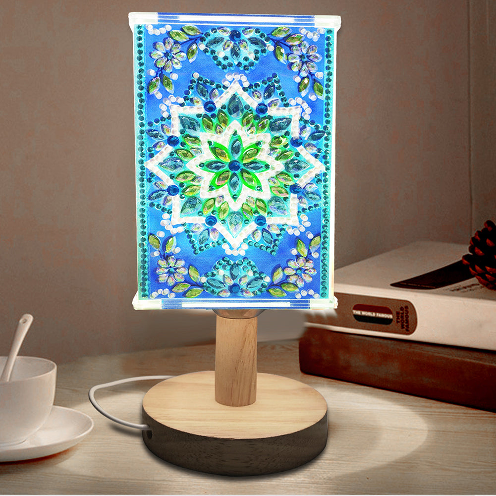 Special Shaped Crystal Drawing Kit Bedside Night Light USB Charge (Mandala #3)