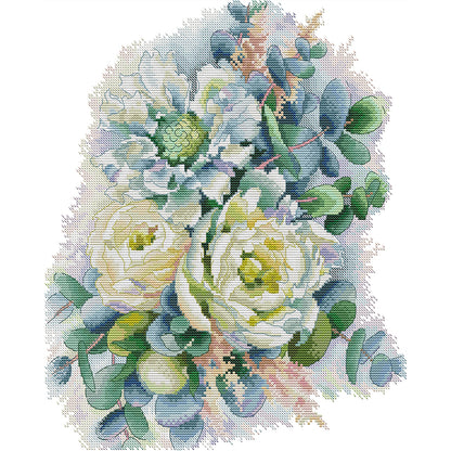 Peony - 14CT Stamped Cross Stitch 34*40CM(Joy Sunday)