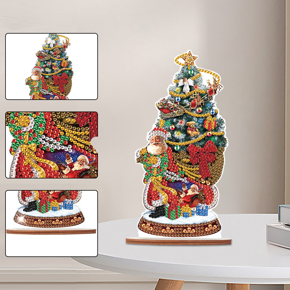 Wooden Christmas Diamond Painting Tabletop Ornament for Table Office Decor (#2)