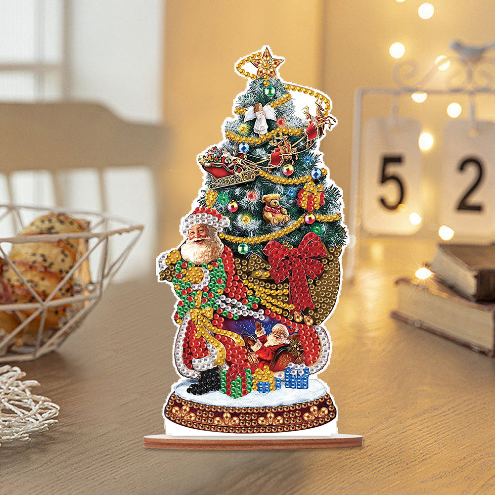 Wooden Christmas Diamond Painting Tabletop Ornament for Table Office Decor (#2)