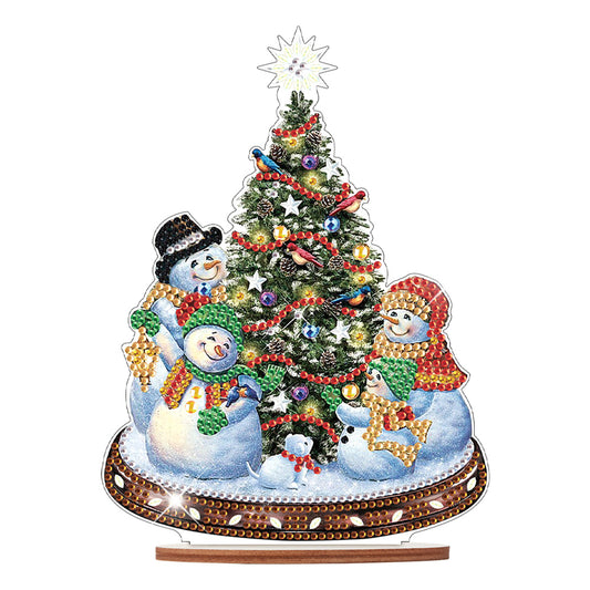 Wooden Christmas Diamond Painting Tabletop Ornament for Table Office Decor (#3)