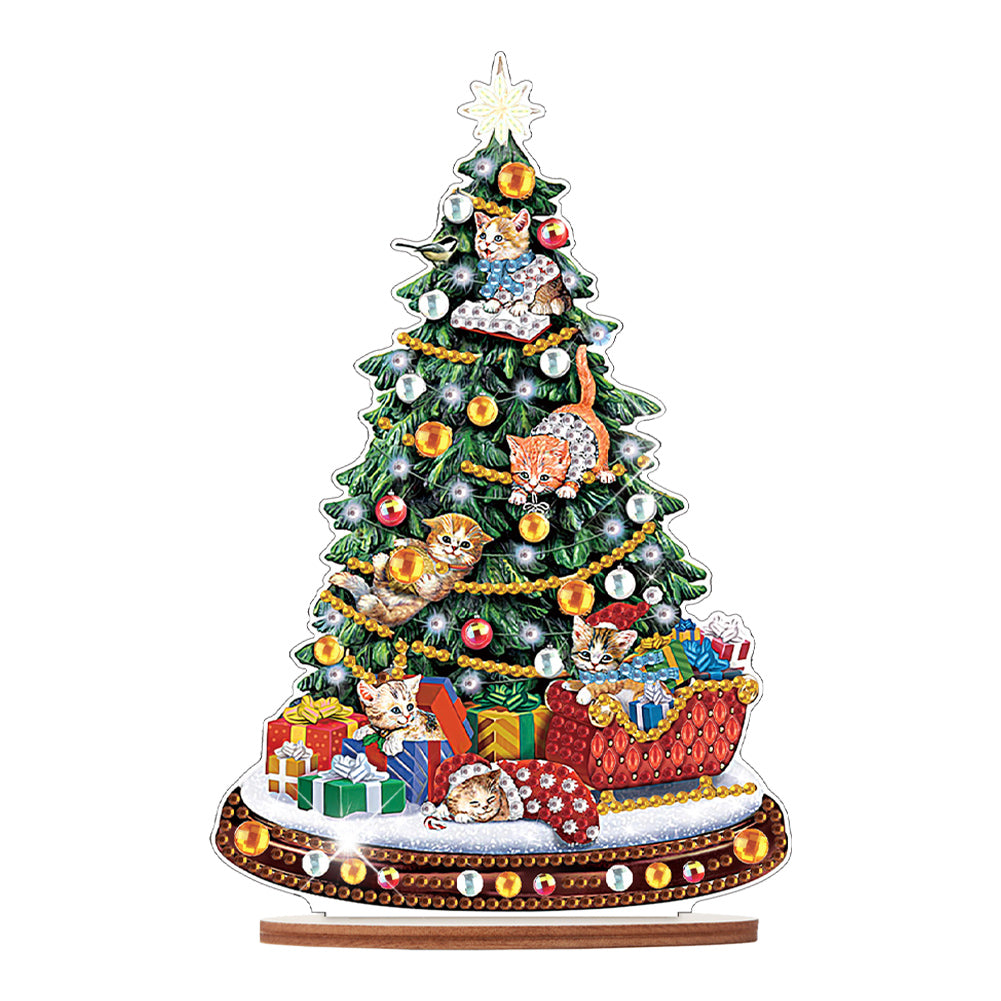 Wooden Christmas Diamond Painting Tabletop Ornament for Table Office Decor (#6)