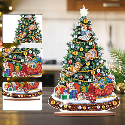 Wooden Christmas Diamond Painting Tabletop Ornament for Table Office Decor (#6)