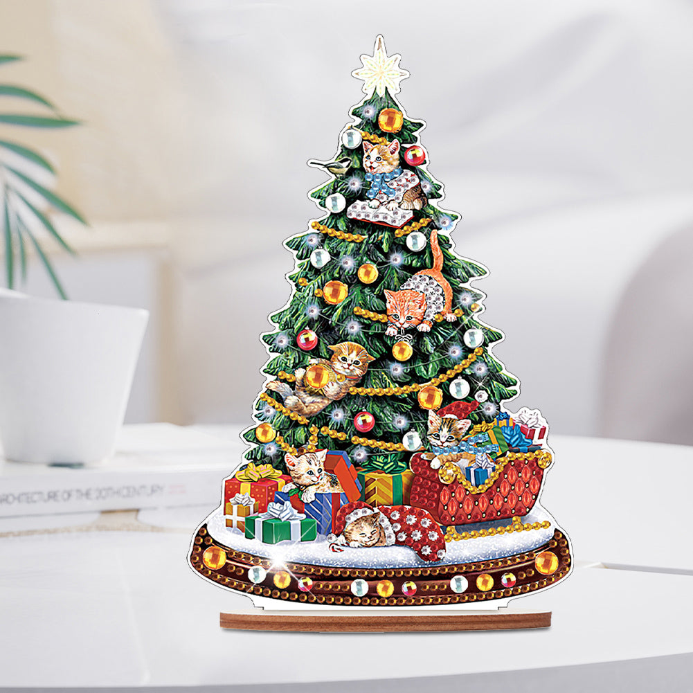 Wooden Christmas Diamond Painting Tabletop Ornament for Table Office Decor (#6)