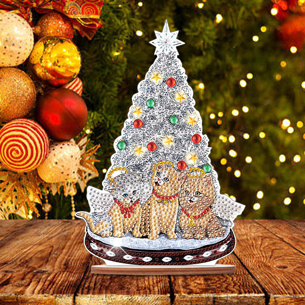 Wooden Christmas Diamond Painting Tabletop Ornament for Table Office Decor (#8)