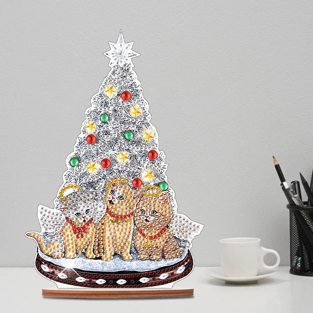 Wooden Christmas Diamond Painting Tabletop Ornament for Table Office Decor (#8)