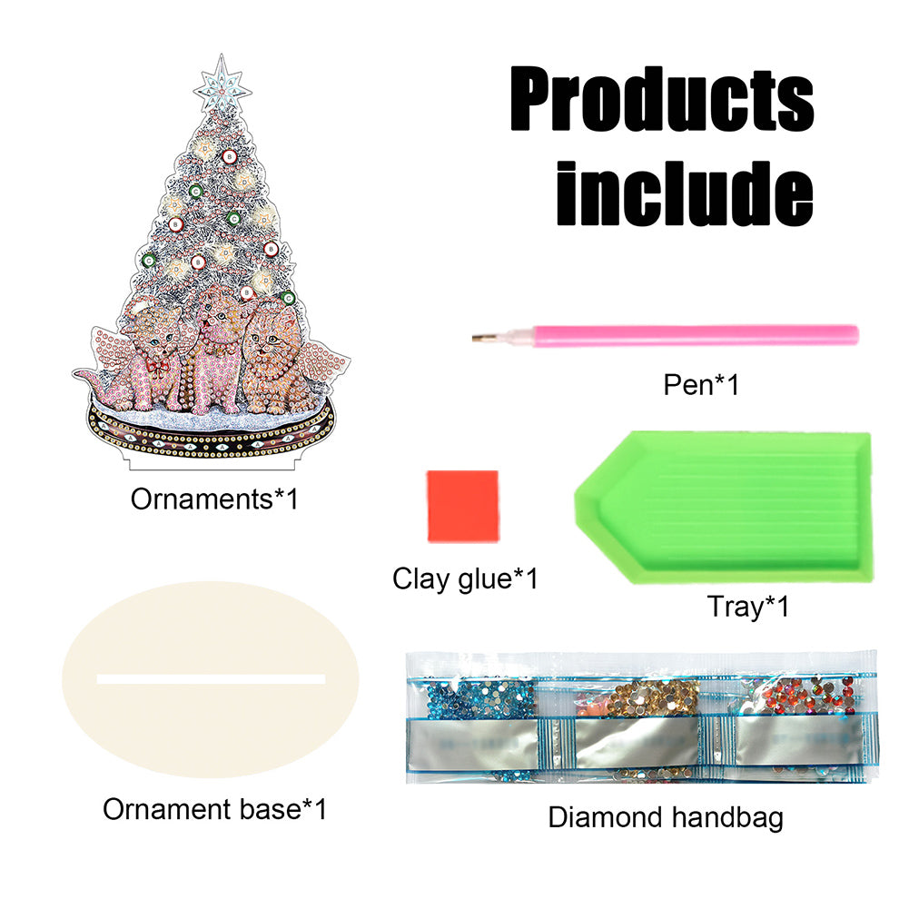 Wooden Christmas Diamond Painting Tabletop Ornament for Table Office Decor (#8)