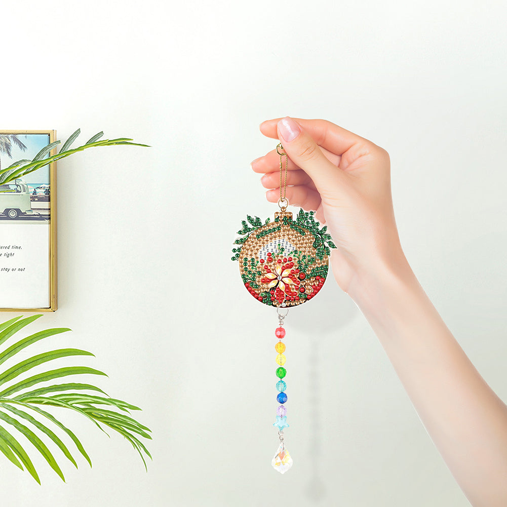 2PCS Suncatcher Diamond Painting Hanging Decor for Kid DIY Craft (Xmas Ball #10)