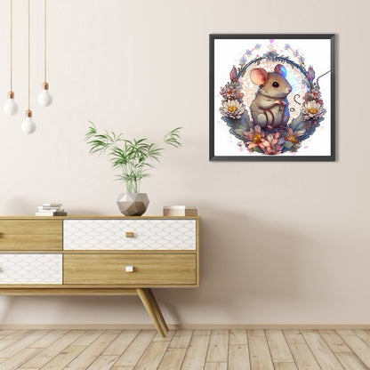 Mice In Wreath - Full AB Round Drill Diamond Painting 40*40CM