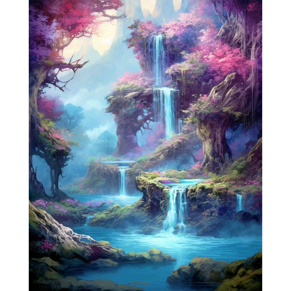 Landscape Waterfall - 11CT Stamped Cross Stitch 40*50CM(Joy Sunday)