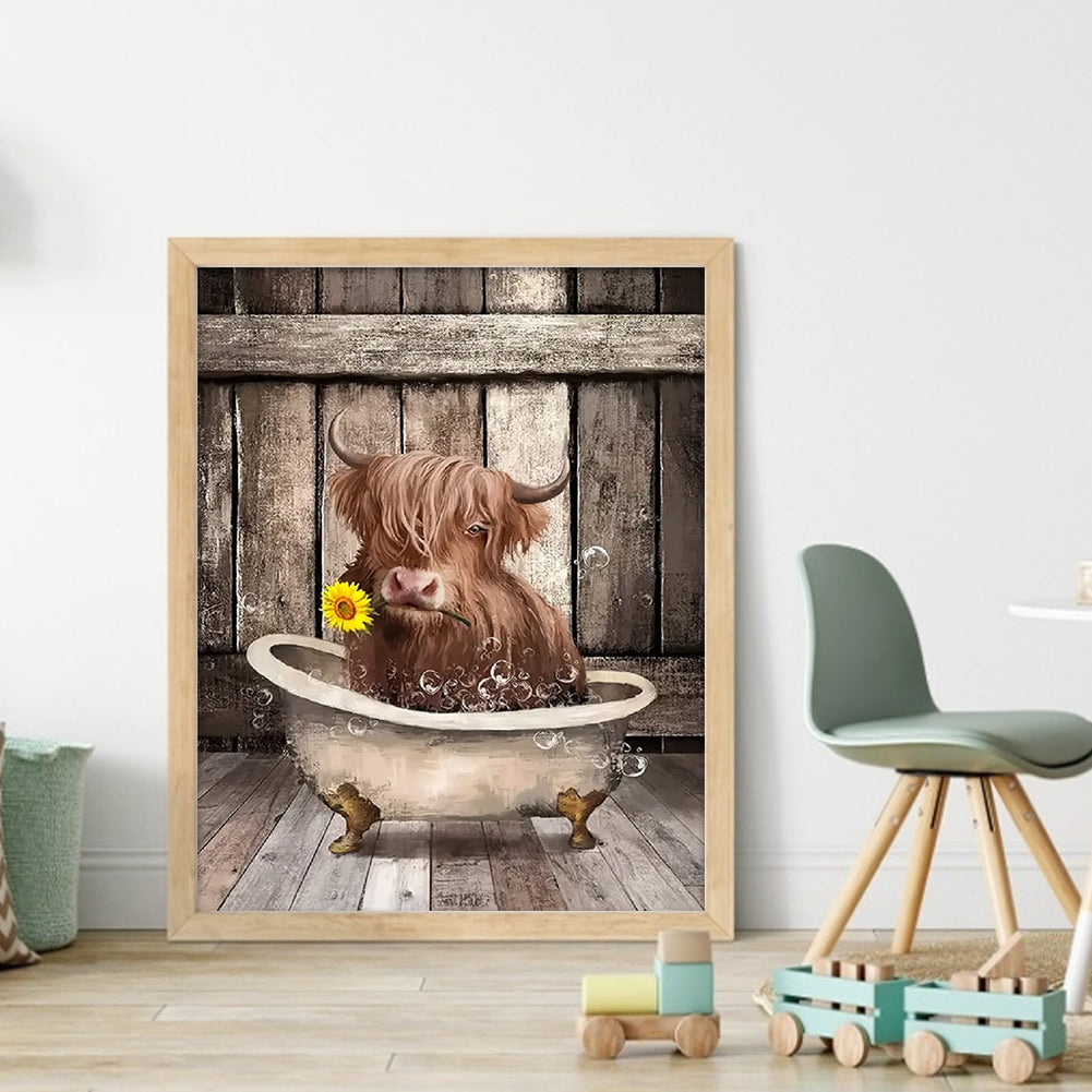 Yak Bathing - 11CT Stamped Cross Stitch 40*50CM(Joy Sunday)