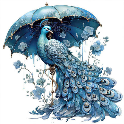 Blue Peacock - 11CT Stamped Cross Stitch 40*40CM(Joy Sunday)