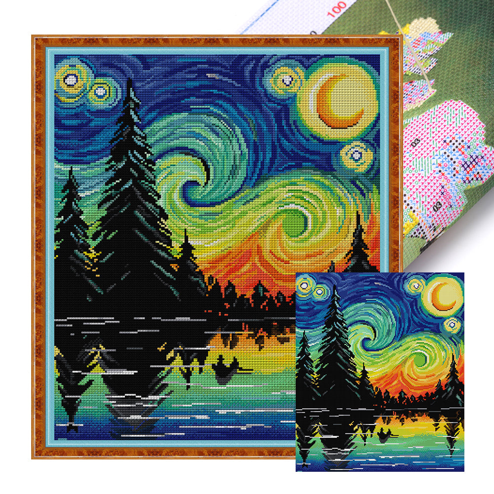 Starry Sky - 14CT Stamped Cross Stitch 41*47CM(Joy Sunday)