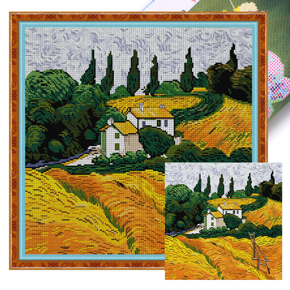 Autumn Colors - 14CT Stamped Cross Stitch 40*40CM(Joy Sunday)