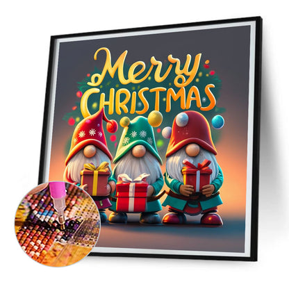 Colorful Christmas Gnome Old Man - Full Round Drill Diamond Painting 30*30CM