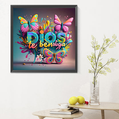 Colorful Christmas Butterflies - Full Round Drill Diamond Painting 30*30CM