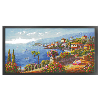 Mediterranean Style - 14CT Stamped Cross Stitch 105*56CM(Joy Sunday)