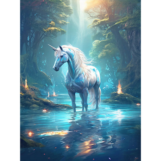 Fantasy Unicorn - Full Round Drill Diamond Painting 30*40CM