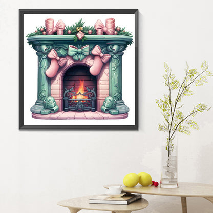 Christmas Fireplace - Full Round Drill Diamond Painting 30*30CM