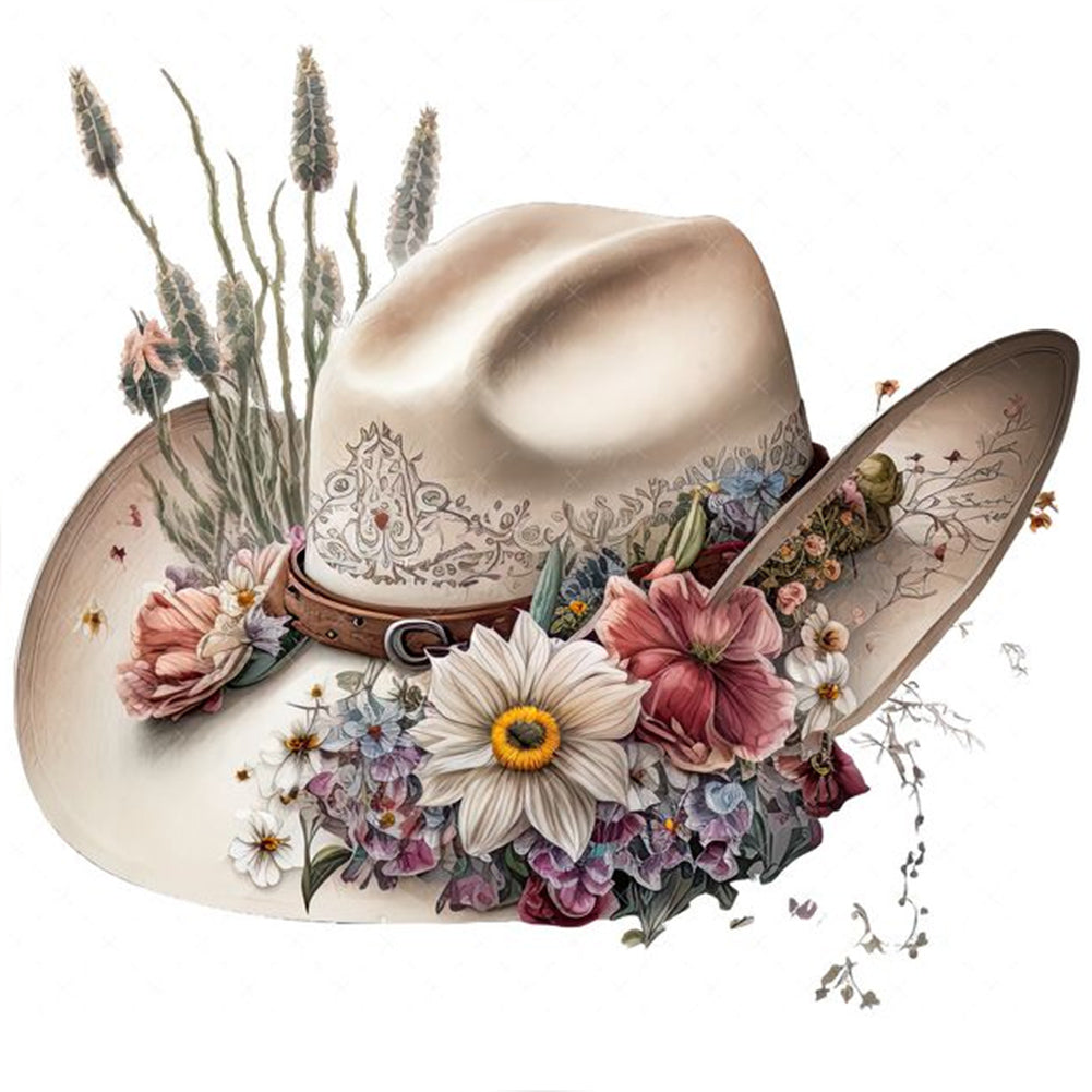 Cowboy Hat - Full Round Drill Diamond Painting 30*30CM