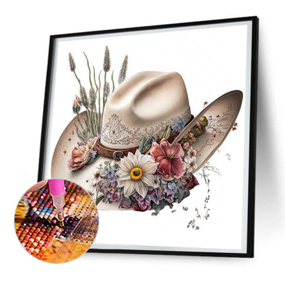 Cowboy Hat - Full Round Drill Diamond Painting 30*30CM