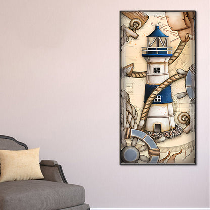 Crossing The Sea Lighthouse - Full Round Drill Diamond Painting 40*80CM