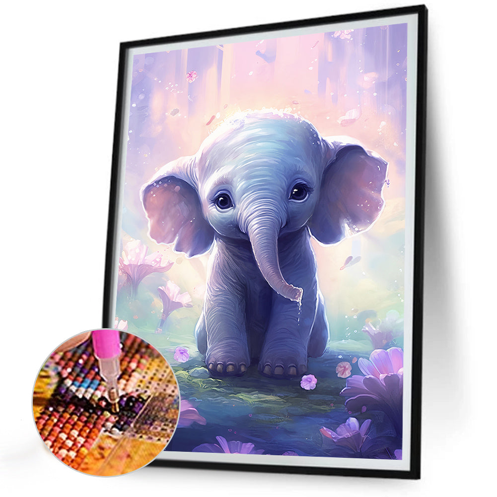 Garden Elephant - Full Round Drill Diamond Painting 30*40CM