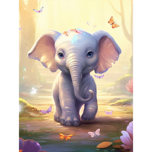 Garden Elephant - Full Round Drill Diamond Painting 30*40CM