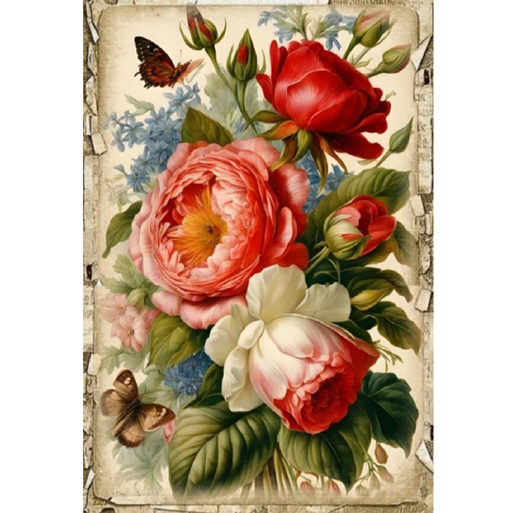 Retro Poster - Flowers - 11CT Stamped Cross Stitch 40*60CM(Joy Sunday)