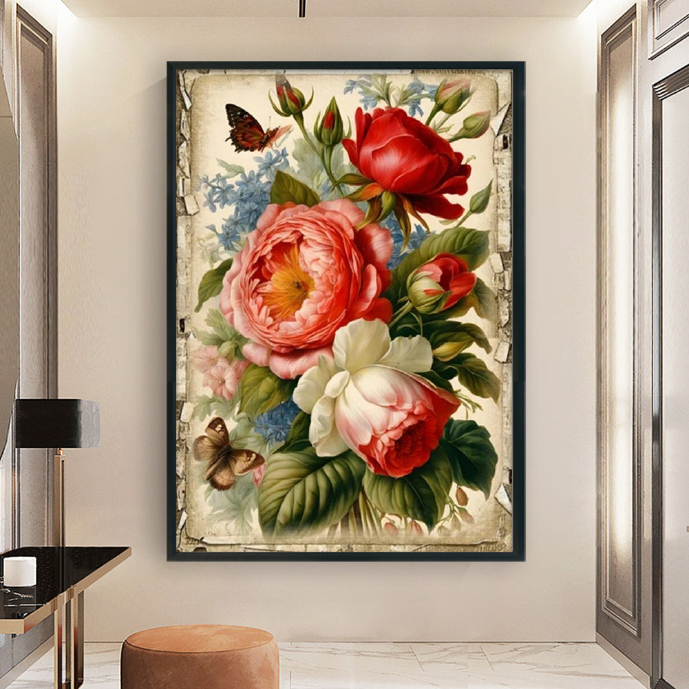 Retro Poster - Flowers - 11CT Stamped Cross Stitch 40*60CM(Joy Sunday)