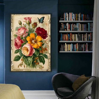 Retro Poster - Flowers - 11CT Stamped Cross Stitch 40*60CM(Joy Sunday)