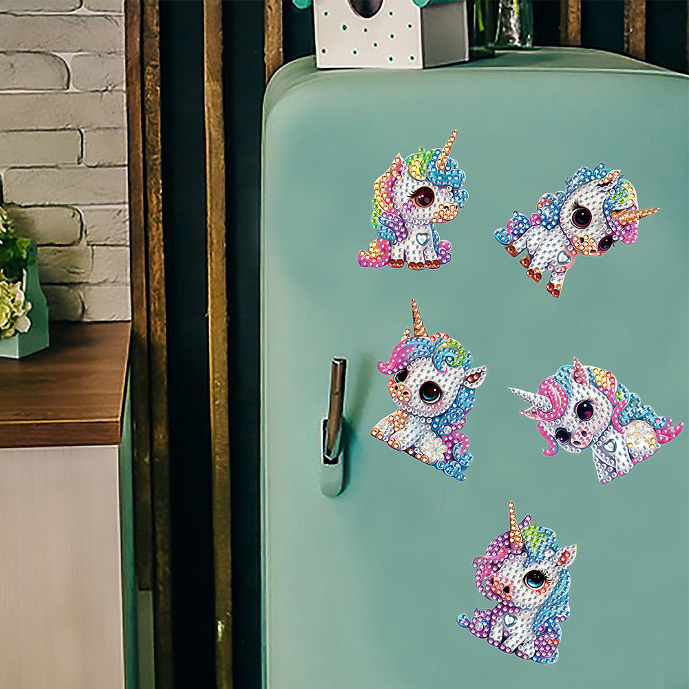 7PCS Diamond Painting Magnets Refrigerator for Adults Kids (Fantasy Unicorn)