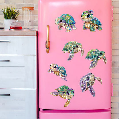 7PCS Diamond Painting Magnets Refrigerator for Adults Kids (Deep Sea Turtle)