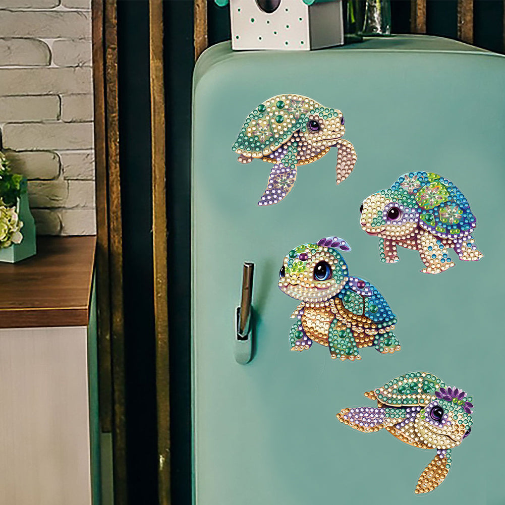 7PCS Diamond Painting Magnets Refrigerator for Adults Kids (Deep Sea Turtle)