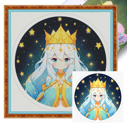 Cute Princess - 14CT Stamped Cross Stitch 50*50CM(Joy Sunday)