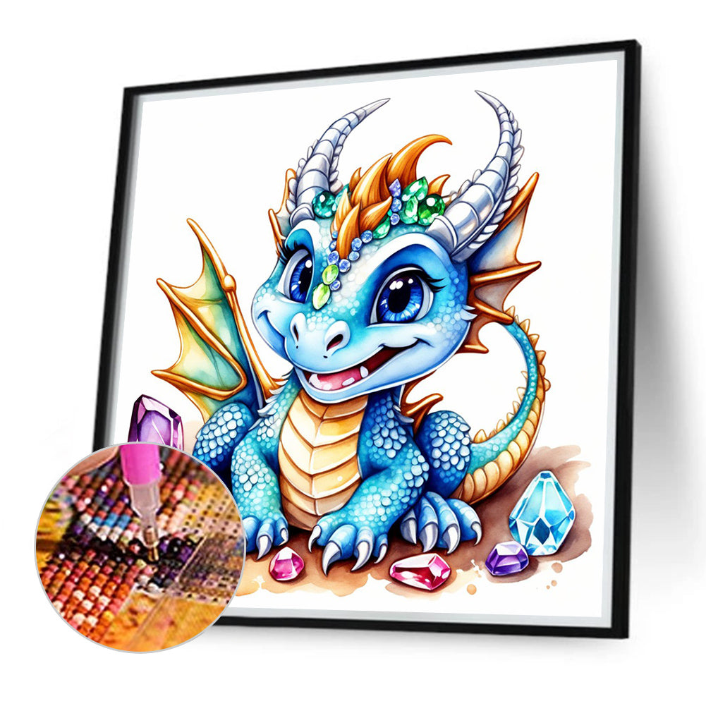 Gem Cute Dinosaur - Full Round Drill Diamond Painting 40*40CM