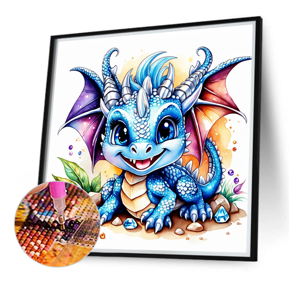 Gem Happy Dinosaur - Full Round Drill Diamond Painting 40*40CM