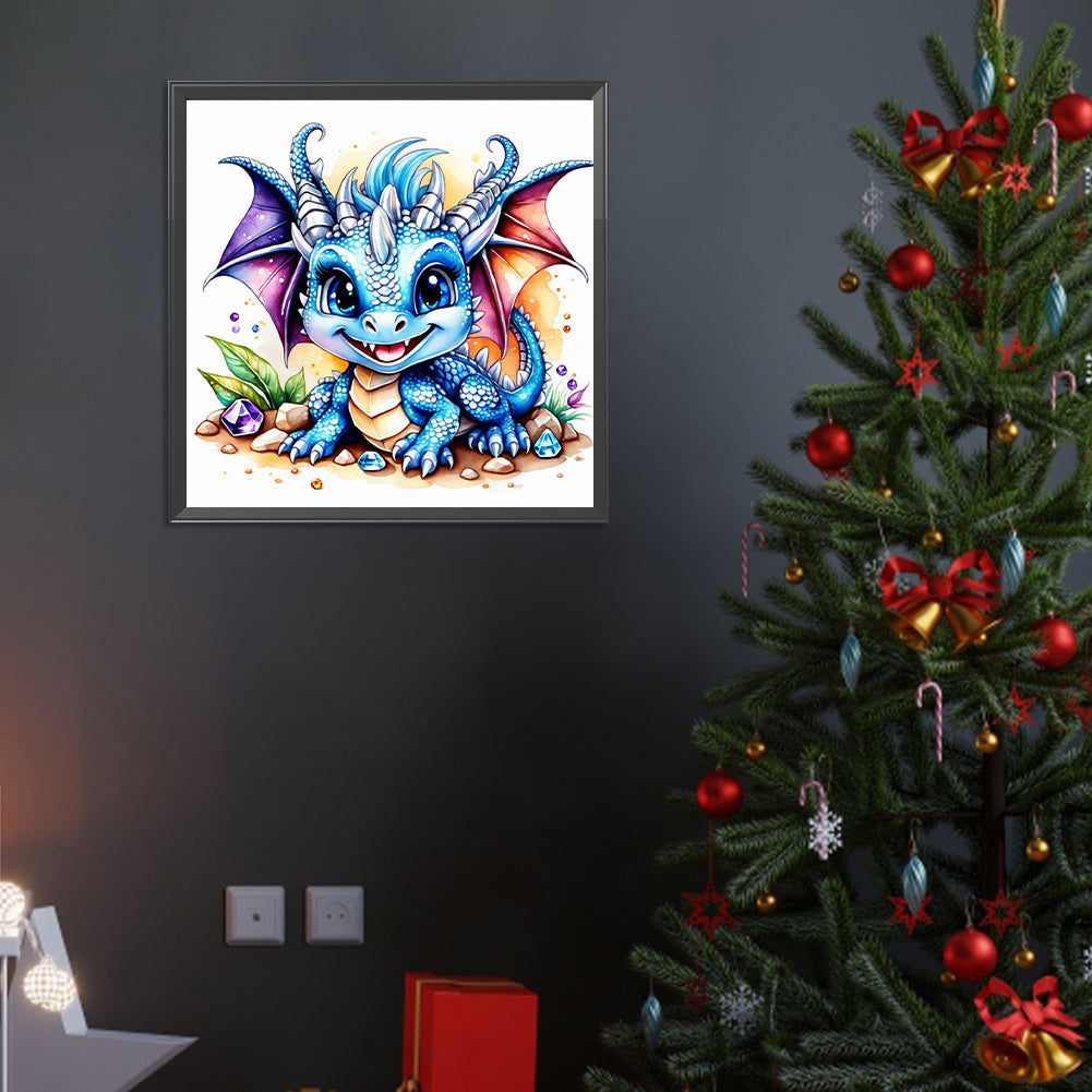 Gem Happy Dinosaur - Full Round Drill Diamond Painting 40*40CM