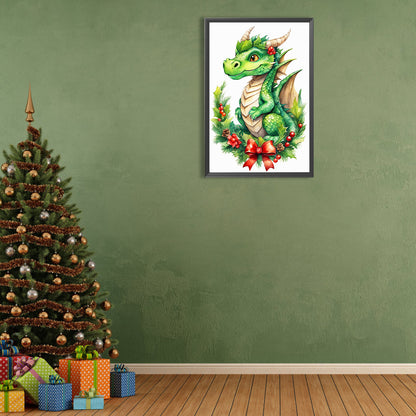 Dinosaur On Festive Branch - Full Round Drill Diamond Painting 40*60CM