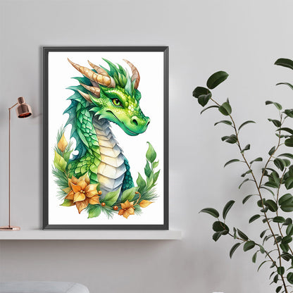 Dinosaur On Festive Flower Branch - Full Round Drill Diamond Painting 40*60CM