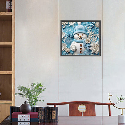 3D Textured Snowman - Full Round Drill Diamond Painting 40*35CM