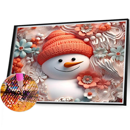 3D Textured Snowman - Full Round Drill Diamond Painting 40*35CM