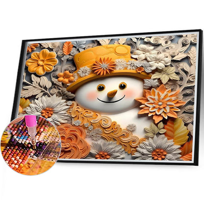 3D Textured Snowman - Full Round Drill Diamond Painting 40*35CM