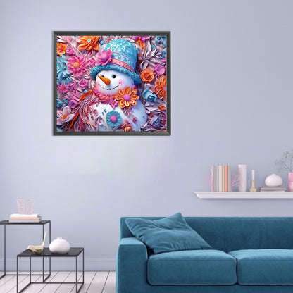 3D Textured Snowman - Full Round Drill Diamond Painting 40*35CM