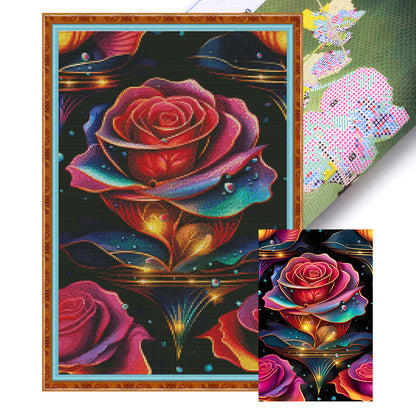 Rose Flower - 11CT Stamped Cross Stitch 40*65CM(Joy Sunday)