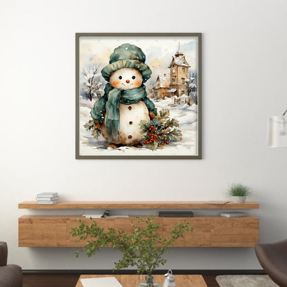 Snowman - 11CT Stamped Cross Stitch 50*50CM(Joy Sunday)