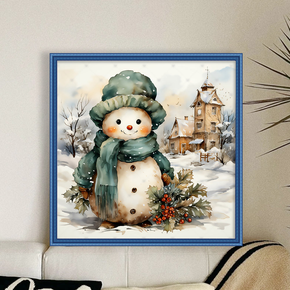 Snowman - 11CT Stamped Cross Stitch 50*50CM(Joy Sunday)